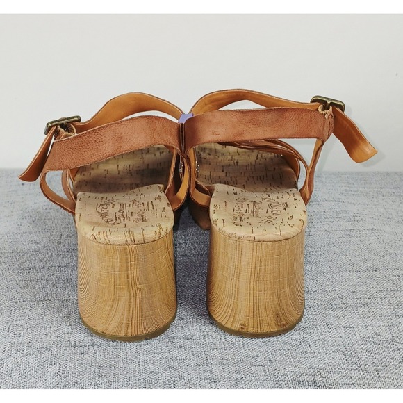 Womens Kork-Ease Tia Brown Leather Platform Block Heel Sandals Sz 10 Chunky Boho - Picture 4 of 14